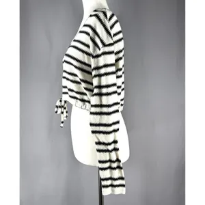 Aeropostale Striped Crop Top‎ Long Sleeve Drawstring Sweater Size S Preppy Y2K thumbnail 8