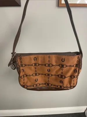 Etienne Aigner Vintage Brown Horse Bit equestrian shoulder bag mature classic thumbnail 2