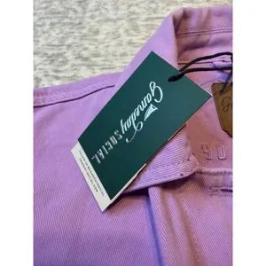 Gameday‎ Social Clemson Tigers Embroidered Cropped Denim Jacket Lavender W L NWT thumbnail 7