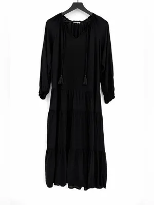 LOVESTITCH Dancing On Air Tiered Maxi Dress Black S thumbnail 2
