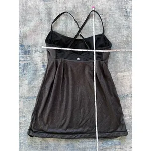 Lululemon Black Heathered Charcoal Gray Graceful Flow Tank Top Size 6 thumbnail 4