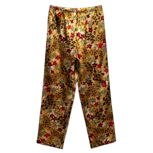 Jaclyn Smith Satin Pajama Lounge Set Animal Print Floral Small thumbnail 6