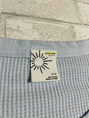 Offline oversized Women's Waffle Knit Top Size small Blue thumbnail 3