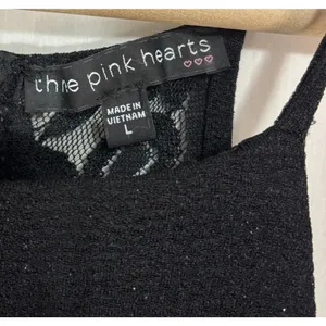 Three Pink‎ Hearts Glitter Lace Dress Juniors L Whimsigoth HoCo Party Wedding thumbnail 5