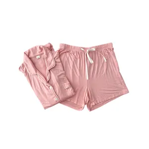 Women's Pink Pajama Lounge Set Medium Soft Button Front Sleepwear Shorts thumbnail 13