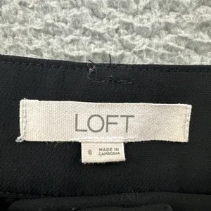 Loft The Peyton Trouser Pants Crepe Black Wide Leg Preppy Women's 8 x 30 thumbnail 4