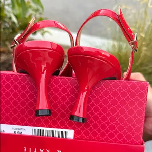 Kelly & Katie Glossy Red Slingback Heels thumbnail 5