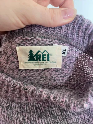 Vintage REI Purple Knit Wool Sweater Womens XL Fisherman Gorpcore Winter Cozy thumbnail 5