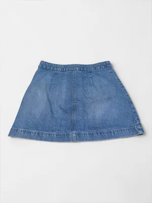 H&M Divided Button Front Denim Mini Skirt Blue Size 10‎ thumbnail 2