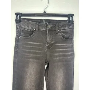 Risen Jeans Mid Rise Slim Straight Black Women's Size 1 25 Waist Stretch thumbnail 3