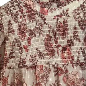 Eliza J Cream & Mauve Pink Short Sleeve Retro Mock Neck Dress Women Sz 6 thumbnail 7