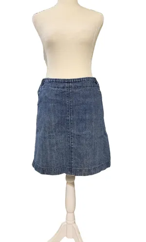 Boden A-Line 100% Cotton Medium Wash Denim Jean A-Line Casual Skirt thumbnail 1