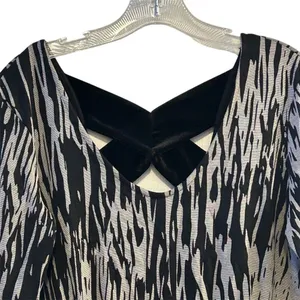BCBGeneration Zebra Print Dress Black Velvet‎ Trim Size M thumbnail 5