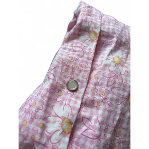 House Dress Pink Gingham Daisy Snap Front Quilted Yoke Floral Cottagecore XL thumbnail 4
