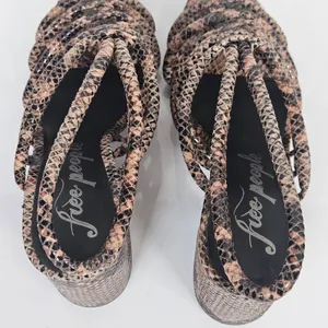 Free People‎ Colette Cinched Heel Python Snakeskin Size 36.5 Sandal thumbnail 7