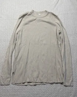 Lululemon Take It All Cotton-Blend Ribbed Sweater Beige LW3HJCS Size M thumbnail 1