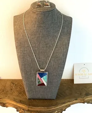 Handmade Artistic sterling 925 necklace set thumbnail 4