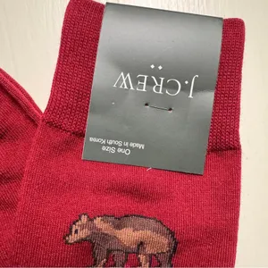 J.Crew Men's Bear Theme Graphic Design Trouser Socks OS thumbnail 4