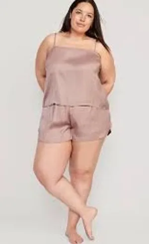 Old Navy Satin Lounge Tank Top in Pink Salt Size 2X NEW WITH TAGS thumbnail 1