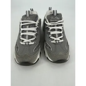 Skechers D'Lites Sneakers Womens 8 Gray White Memory Foam Walking Shoes Retro thumbnail 12