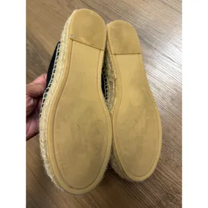 Tory Burch‎ Espadrille Black Platform Slides Leather Suede Chunky Resort Luxury thumbnail 6