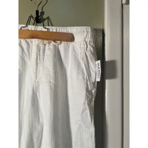 Old Navy Women's Sz Medium Petite Gauzy Wide Leg Pant Rope Tie Calla Lilly White thumbnail 5