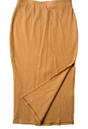 Nike Ribbed Knit Midi Slit Skirt Size S High Waist Stretch Pencil Straight‎ thumbnail 1