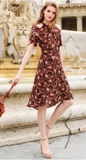 ALC Frank | Emile‎ Silk Floral Cold-Shoulder Multicolor Dress 6 $625.00 thumbnail 1