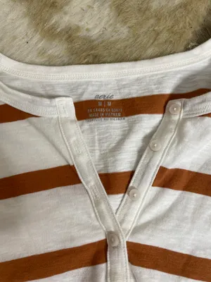 Aerie Striped Henley Long Sleeve Top thumbnail 4