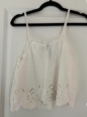 Anthropologie Eyelet Tank • size small • worn once thumbnail 3