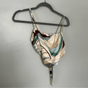 Stylish Multicolor Women's Crop Top Blue thumbnail 2