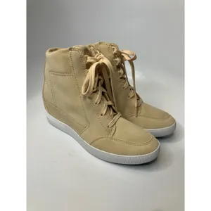 Sorel out n about Wedge Sneakers Womens 9.5 Tan Sand Excellent Suede trendy thumbnail 2