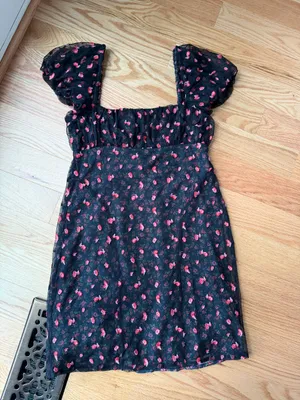 Free People Sugar and Spice Floral Mesh Mini Dress XS thumbnail 2