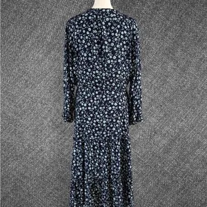 Navy Floral Long Sleeve Tiered Dress thumbnail 8