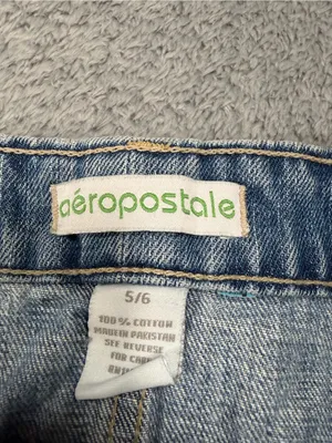 Aeropostale y2k vintage Denim Frayed Hem Mini Skirt blue jean 5/6 thumbnail 7