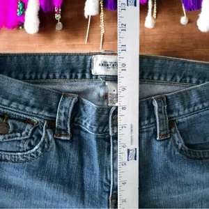 Abercrombie & Fitch Vintage y2k OG Low Rise Light Blue Flare Jeans thumbnail 5