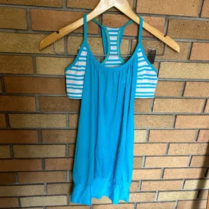 Lululemon No Limits Tank Spry Blue / Twin Stripe Spry Blue Size Size 2-4 thumbnail 3