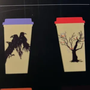 🎃NEW👻Starbucks 2022 Fall Halloween Box of 6 Glow in the Dark Reusable Hot Cups thumbnail 2