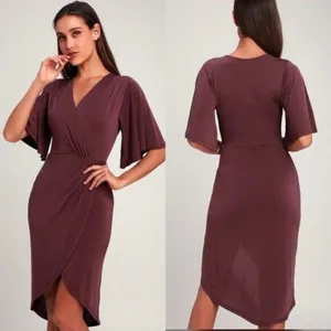 Lulus Dulcet Surplice Midi Dress Purple Size‎ Small thumbnail 2