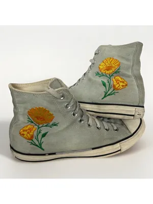 Converse Chuck Taylor All Star Flower White Women's Size10 Men Size8 Embroidered thumbnail 6