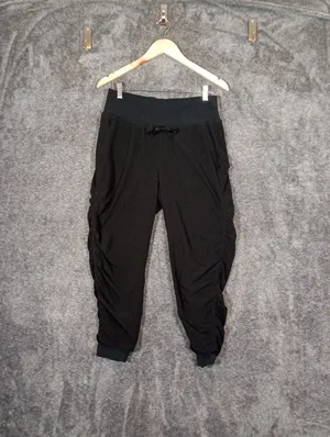 Athleta Attitude Lined Pant Womens Black Ruched Jogger Travel Gorpcore Size 4 thumbnail 3