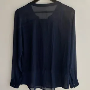 Ann Taylor Blouse With Sheer Accents‎ Navy thumbnail 8
