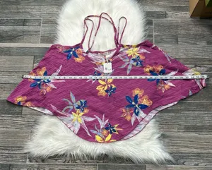 NWT We the Free Free People Hey Girl Cotton Tank Top In Spring Plum Combo thumbnail 6