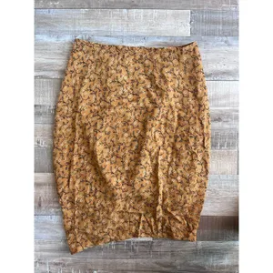 Veronica Beard Spencer Floral Print Ruffle Zip Font Skirt Size 2 Saffron thumbnail 5