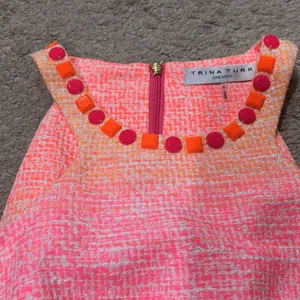 Trina Turk Aptos 2 Pink Orange Halter Shift Dress size 0 worn once thumbnail 3