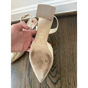 Badgley Mischka Womens Emmie Slingback Evening Pump Block Heel Ivory Satin 8 EUC thumbnail 9