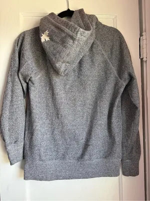Roots Original Salt & Pepper Full Zip Hoodie Gray Small Organic Cotton thumbnail 6