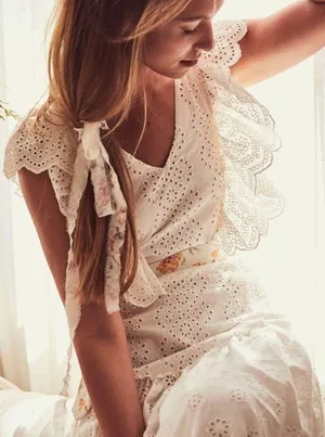 LOVESHACKFANCY Cressida White Maxi Dress thumbnail 2