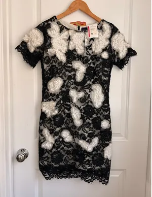 MARCHESA Notte NEW Embroider‎ Lace Floral Mini Dress Formal Event 400$ thumbnail 1