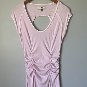 Daily Practice Line It Up V-Neck Maxi Dress Pink White Ribbed Size Medium thumbnail 3